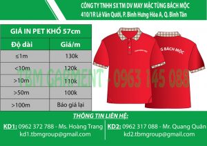 Xưởng gia công in pet/decal chuyển nhiệt nhanh giá rẻ quận Bình Tân | Chỉ từ 90k/m