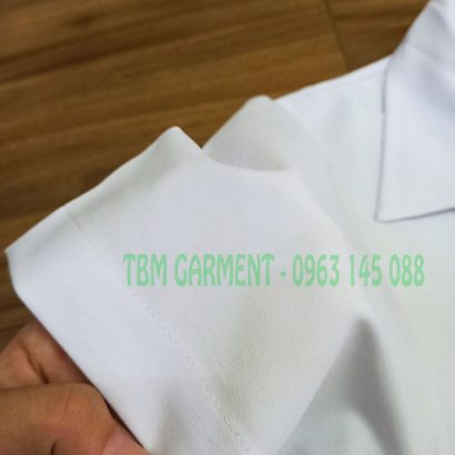 [Có sẵn] Mẫu áo blouse trắng dược sĩ tay ngắn Cotton Hàn cao cấp