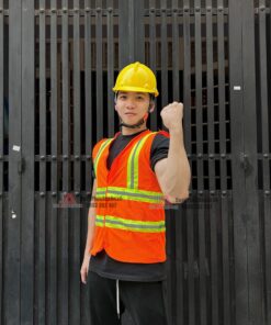 Áo gile bảo hộ phản quang cam
