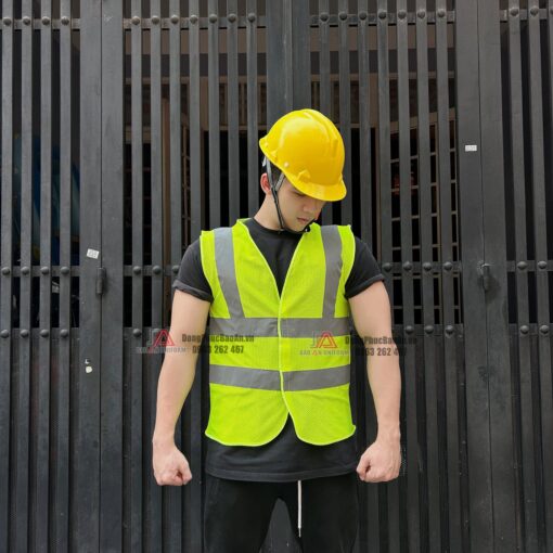 Áo gile bảo hộ phản quang xanh