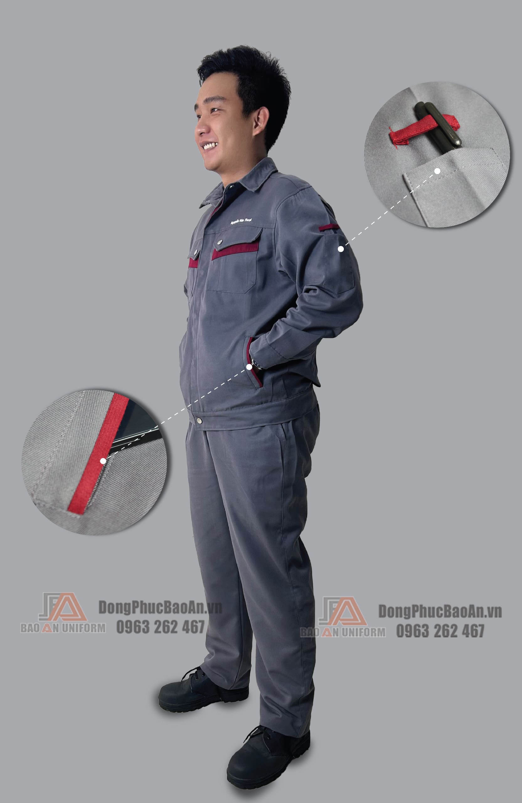 Thiết kế chi tiết cho đồng phục bảo hộ lao động