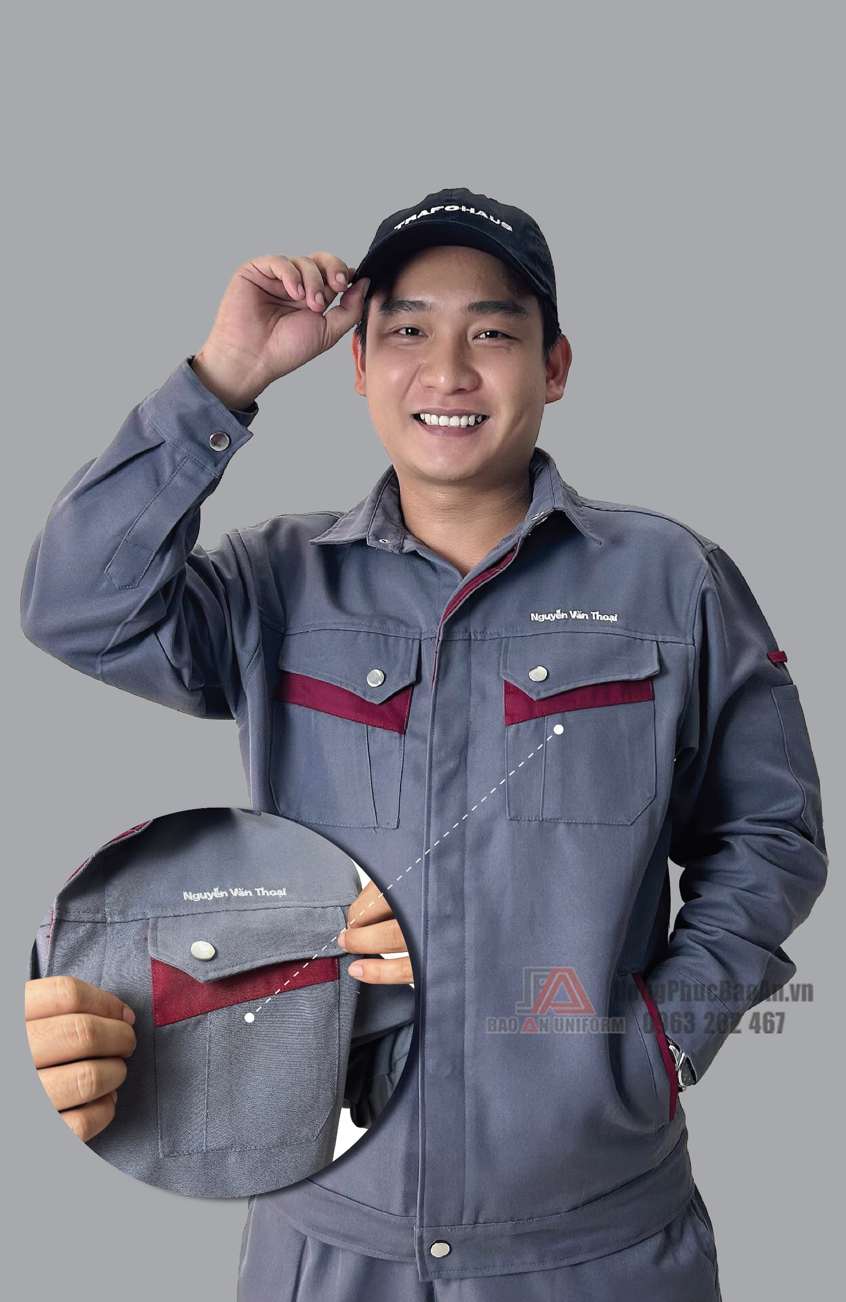 Thiết kế túi áo của đồng phục bảo hộ lao động